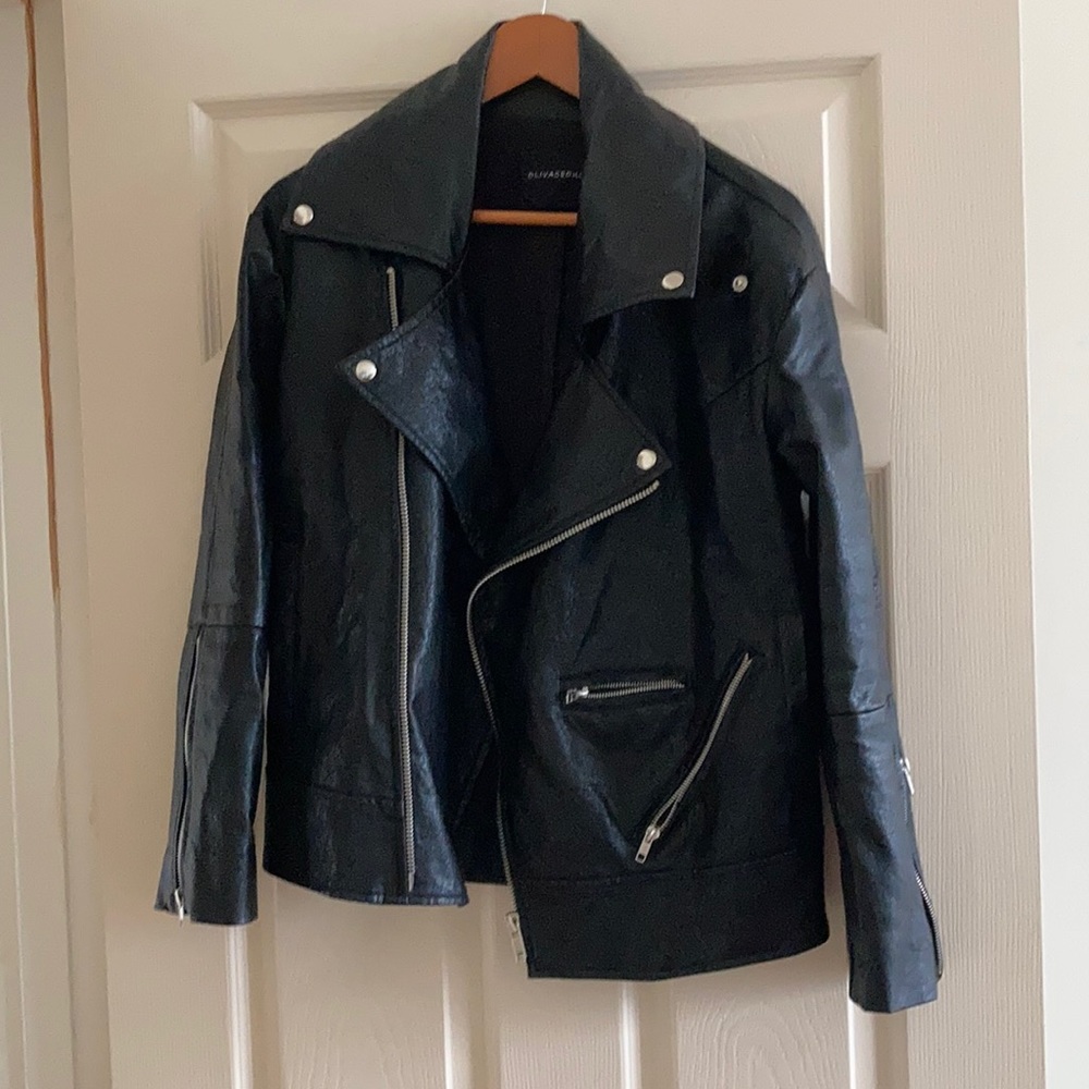Olivaceous Black Faux Leather Jacket